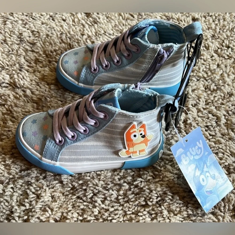 Disney Bluey Toddler Girls Bluey and Bingo Hi-Top Lace-up Sneakers - Picture 6 of 7